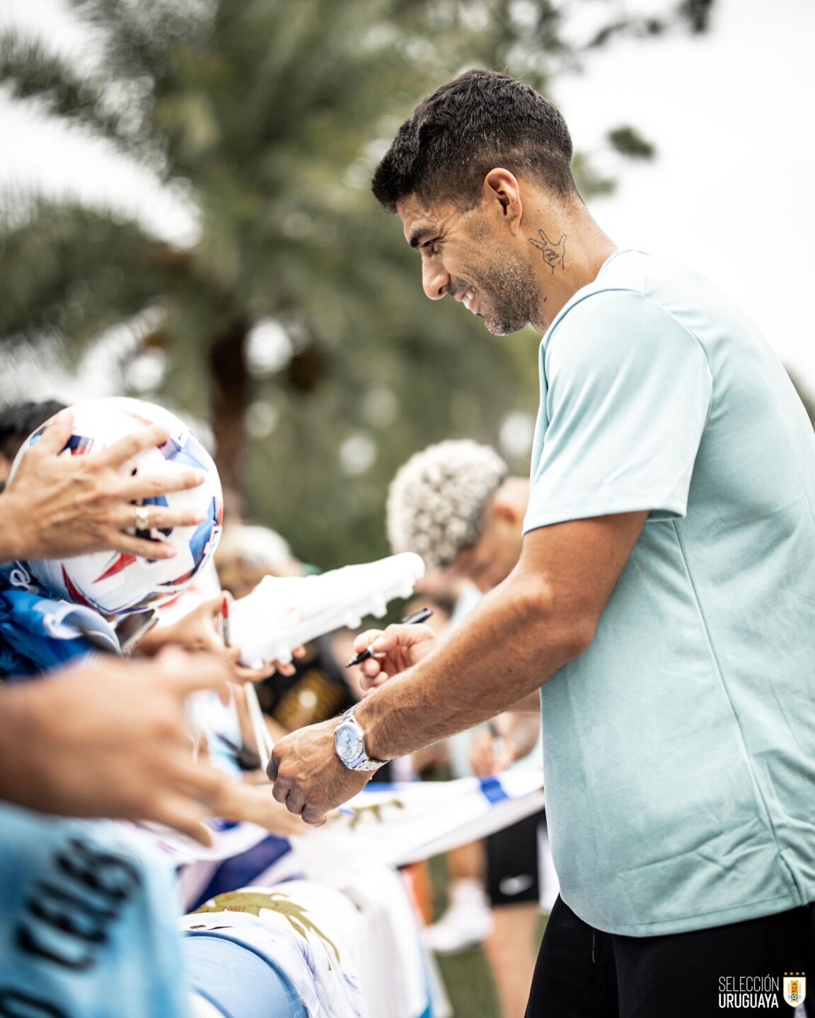 Luis Suárez con la selección de Uruguay en Estados Unidos previo a la Copa América 2024.