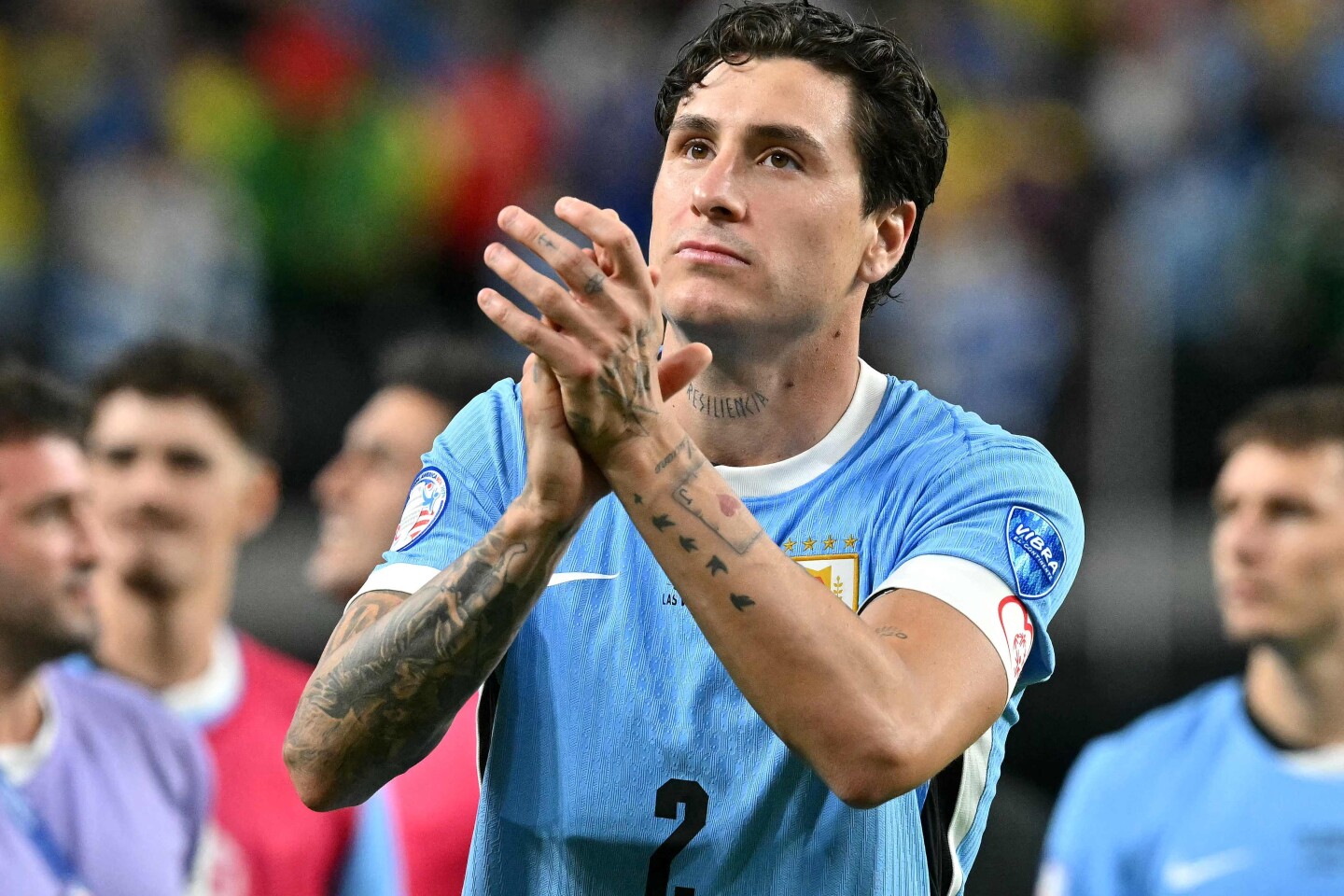 José María Giménez en la Copa América 2024 con la selección de Uruguay.