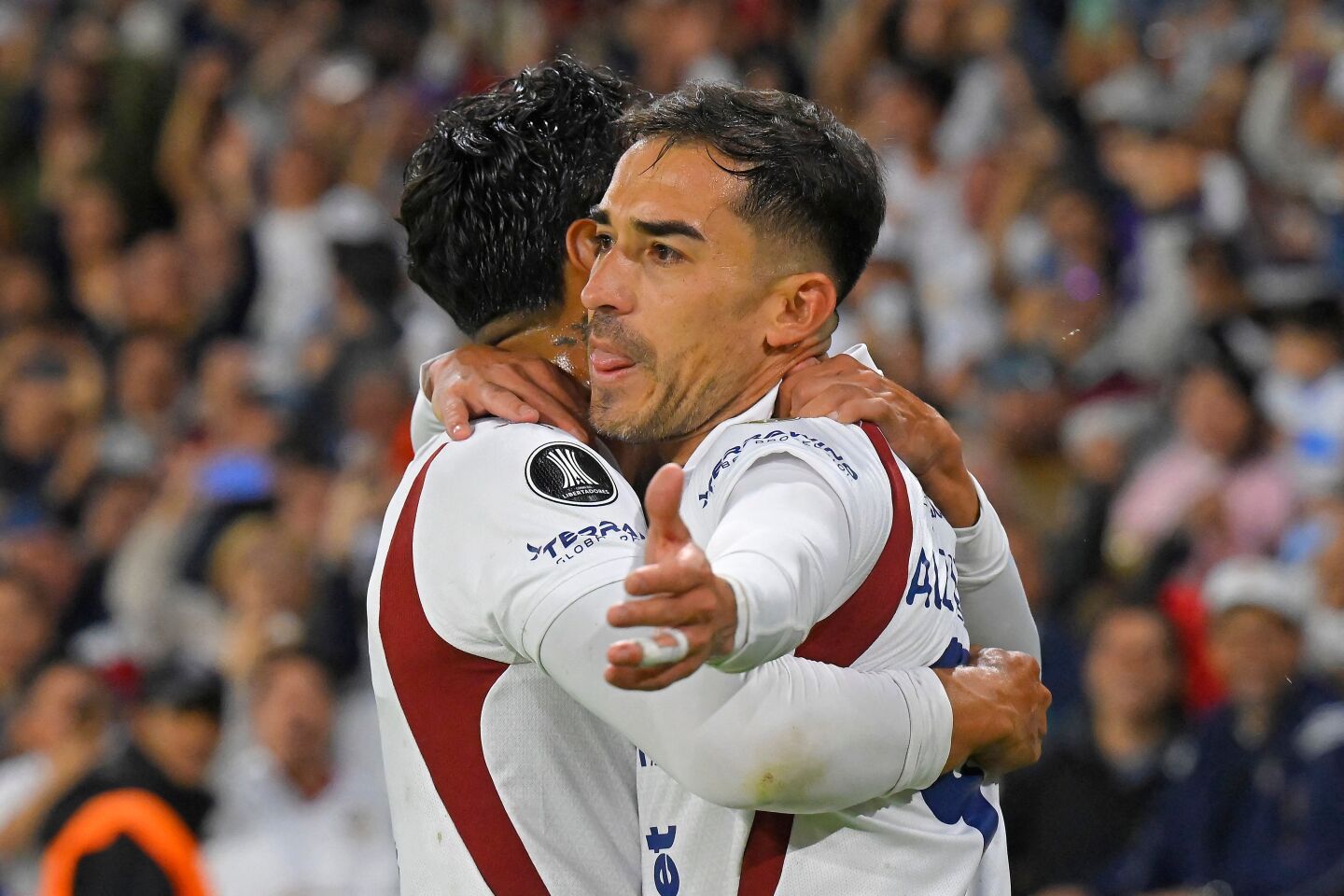 Lisandro Alzugaray celebra el gol que marcó en la semifinal entre Liga de Quito y Palmeiras por Copa Libertadores.
