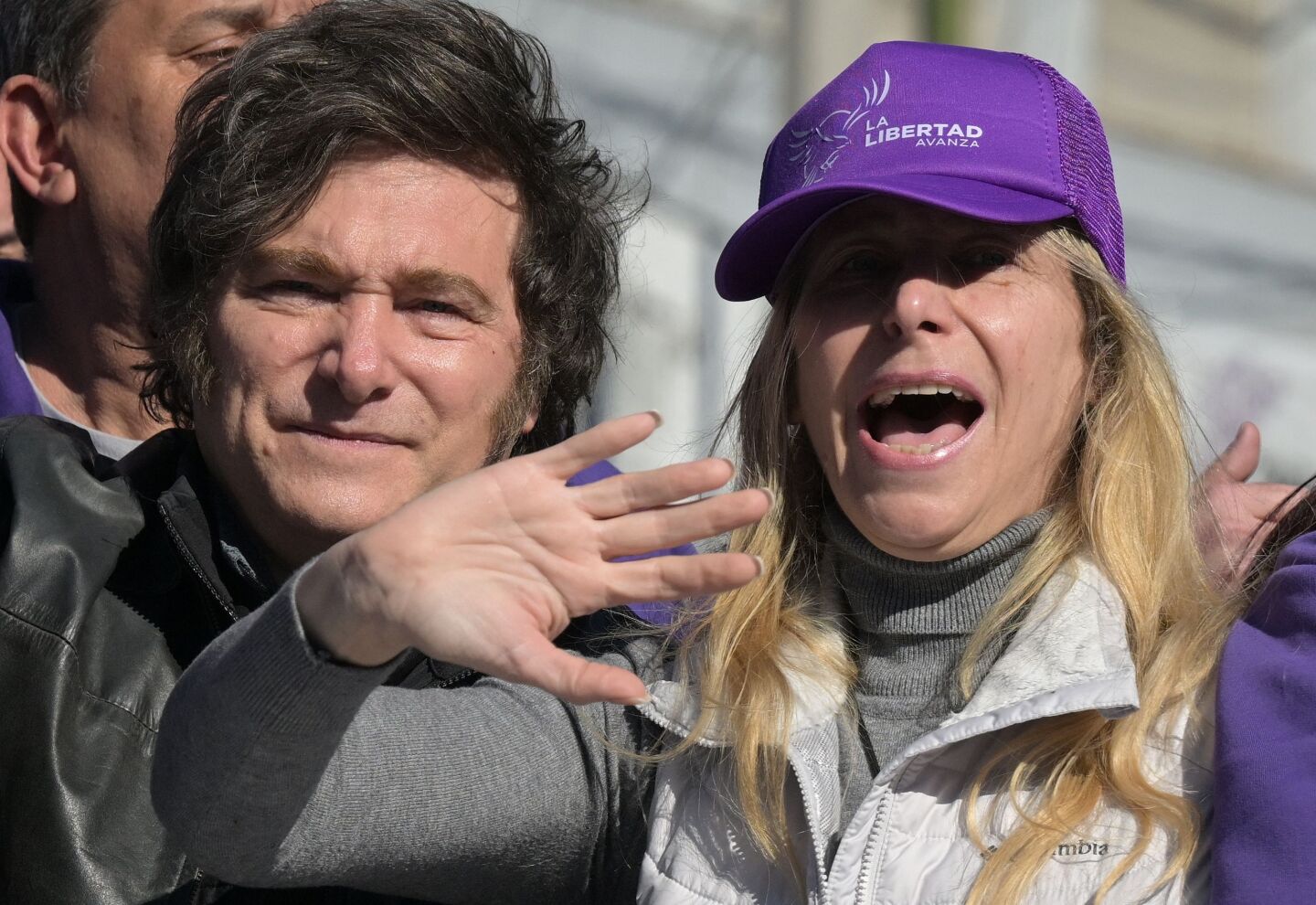 Javier Milei junto a Karina Milei.