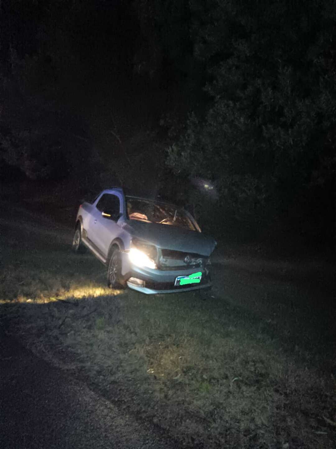 Camioneta que chocó en la ruta 15, en el departamento de Rocha.
