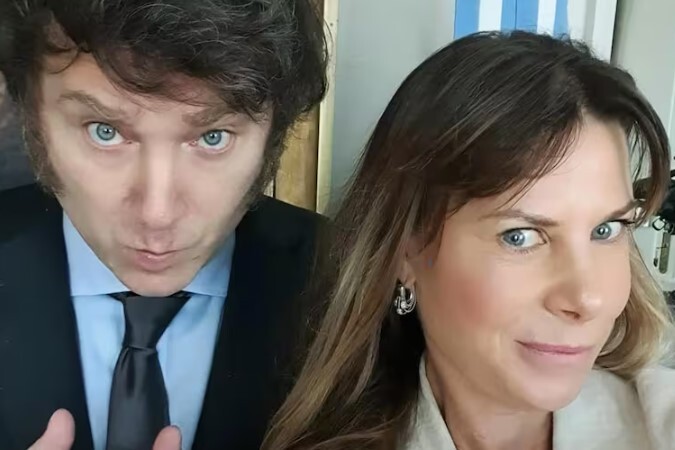 El presidente Javier Milei junto a la candidata a diputad nacional por la provincia de Buenos Aires, Karen Reichardt.