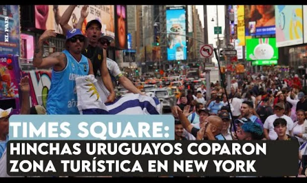 Times Square de Uruguay: los uruguayos y un banderazo en el punto más turístico de New York