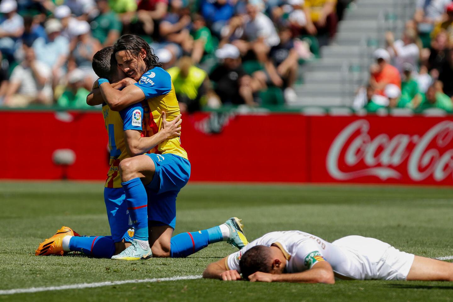 Edinson Cavani en el triunfo de Valencia.