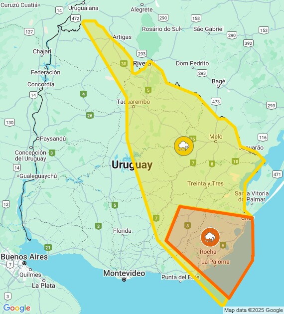 Alertas naranja y amarilla.