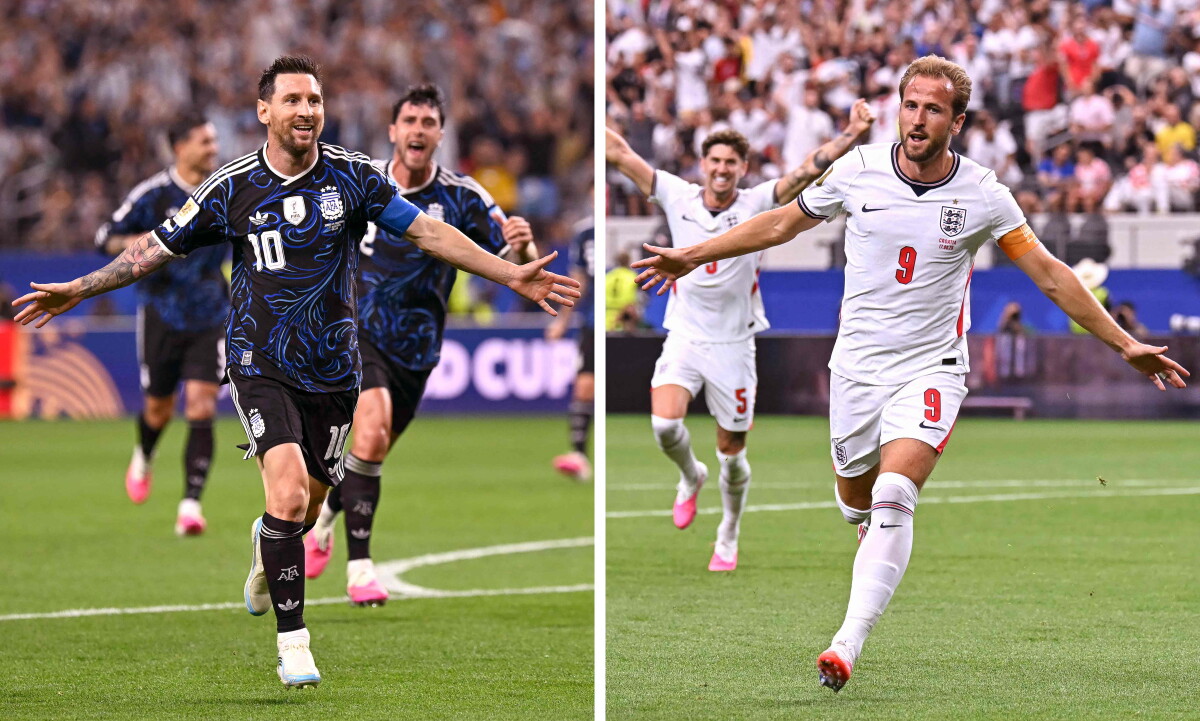 Lionel Messi y Harry Kane, capitanes de Argentina e Inglaterra, antes de la semifinal entre ambos por el Mundial 2026.