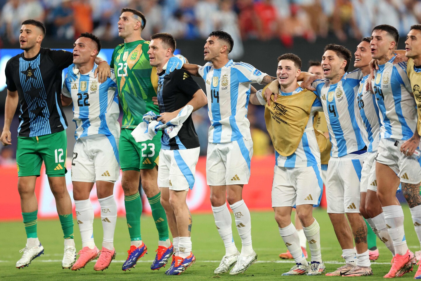 Argentina festeja la clasificación a la final de la Copa América 2024