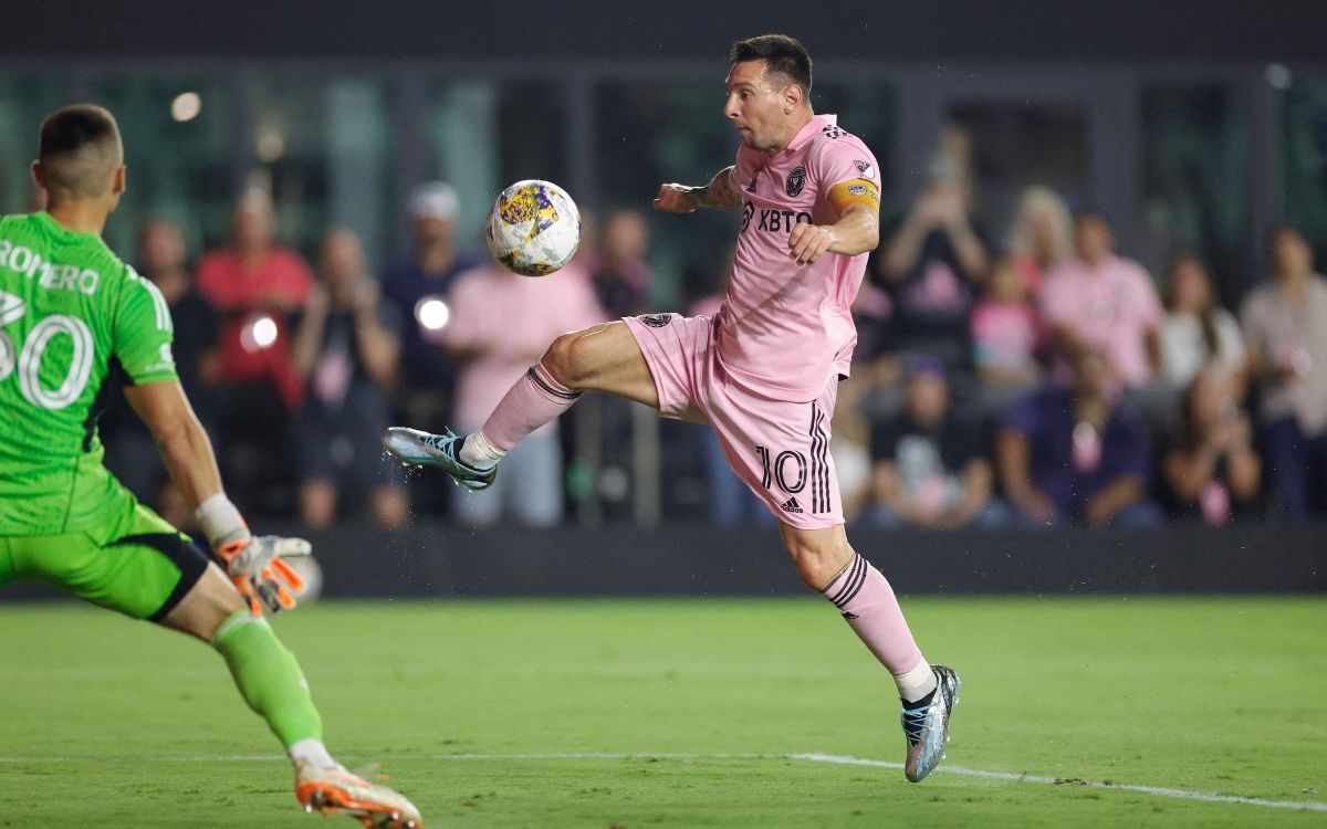 Lionel Messi en el partido entre Inter Miami y Toronto FC.