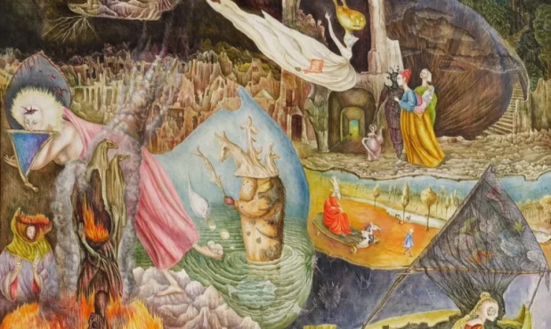 Leonora Carrington. Las distracciones de Dagoberto, 1945. Colección Eduardo F. Costantini.