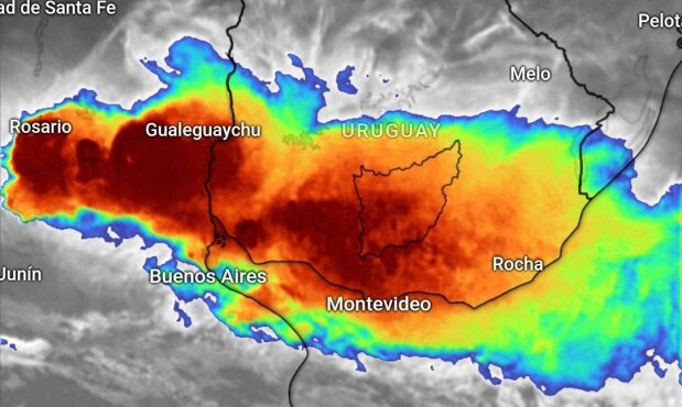 Imagen satelital de tormentas. Foto: X @Estacion_bcp