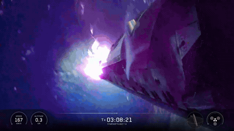 GIF amerizaje Starship