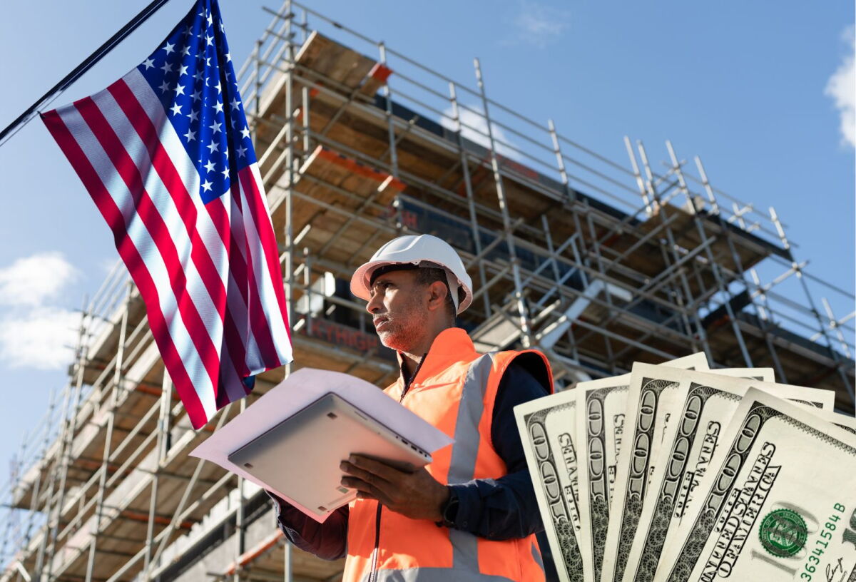 Trabajador de la construcción en Estados Unidos.