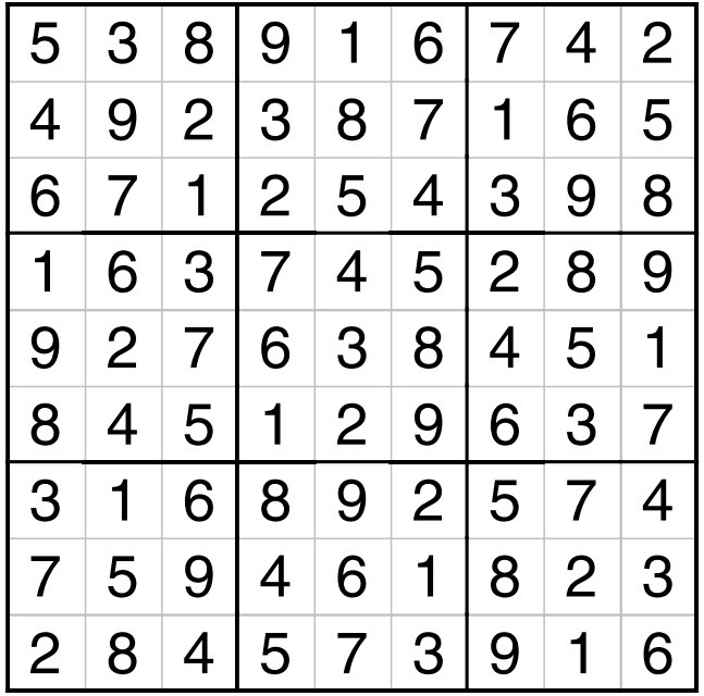 Previous Sudoku Solutions