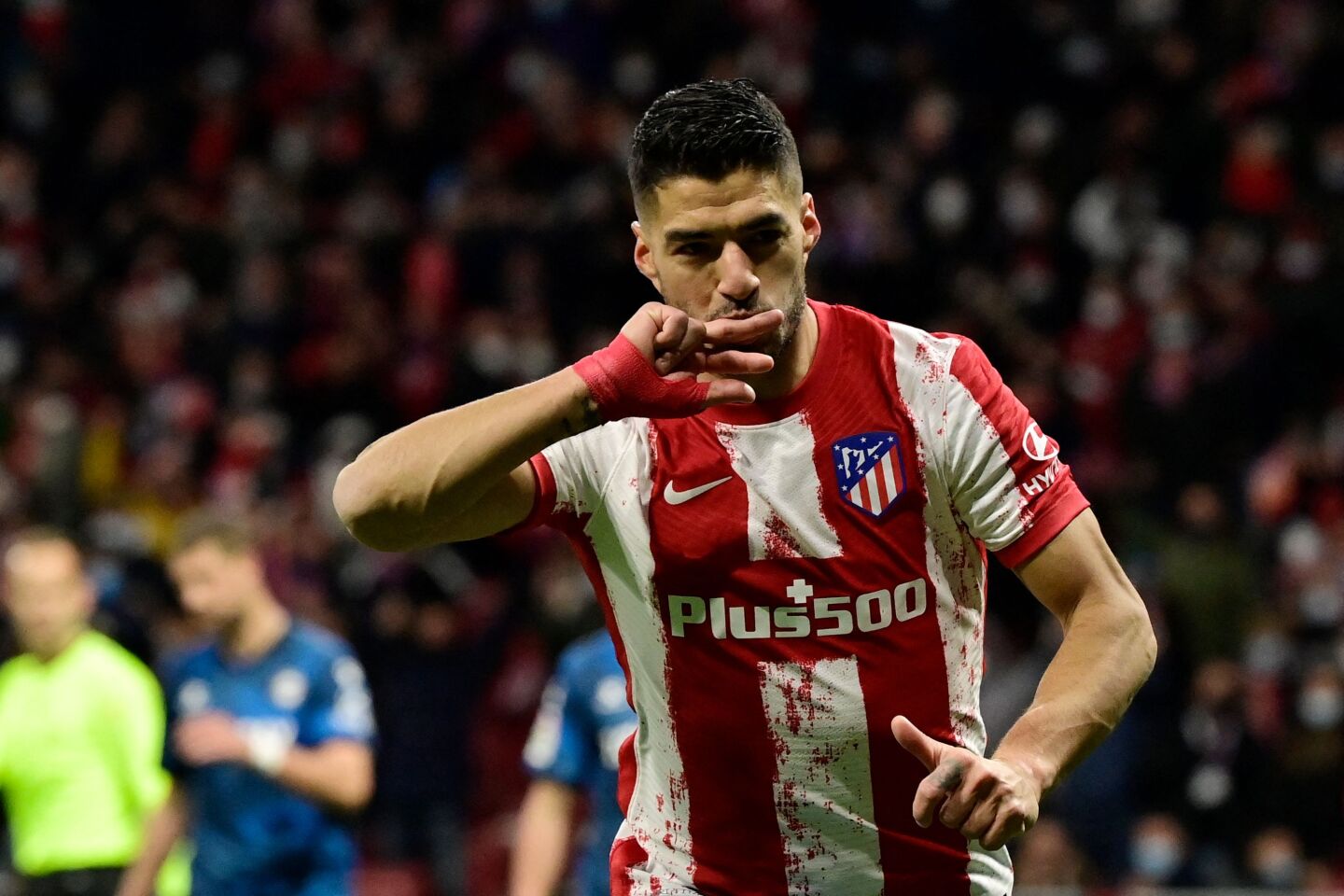 Luis Suárez con la camiseta del Atlético de Madrid.