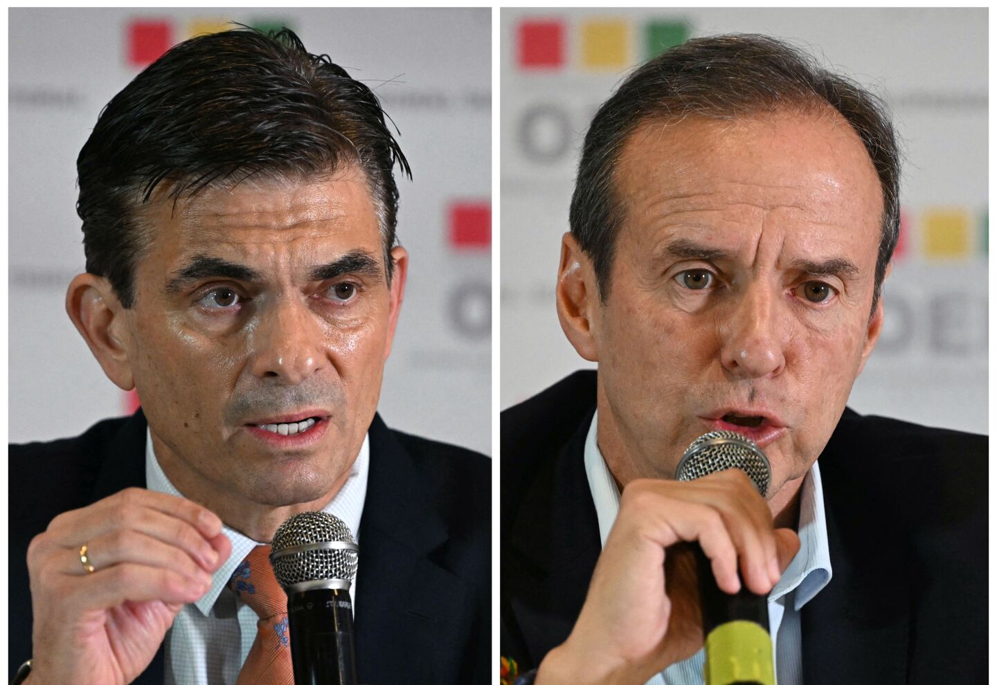 Candidatos presidenciales Rodrigo Paz (izq.) y Jorge