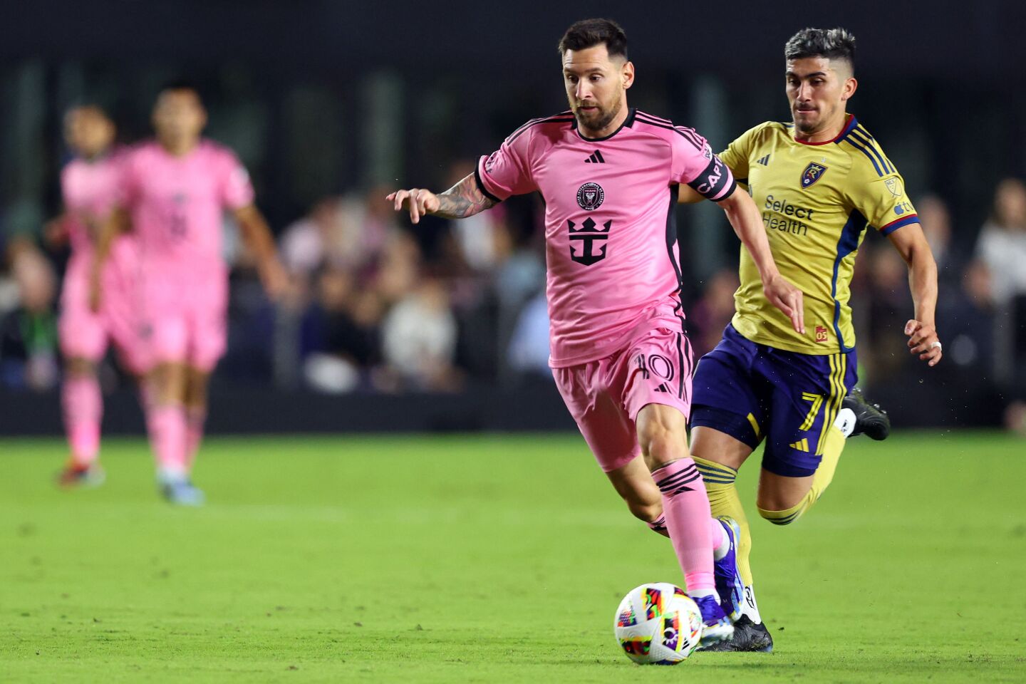 Lionel Messi en el partido entre Inter Miami y Real Salt Lake.