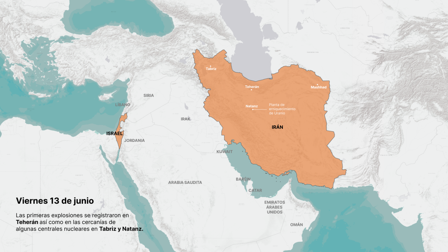 Zonas atacadas en Irán_la guerra en mapas