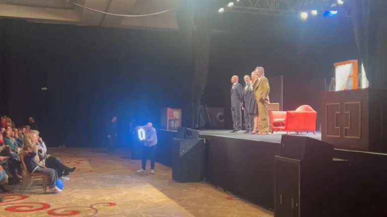 Susana Giménez en la función de "Los 39 Escalones" en Uruguay.