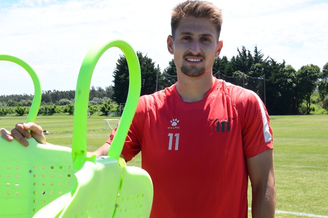 Bruno Damiani en el entrenamiento de Boston River.