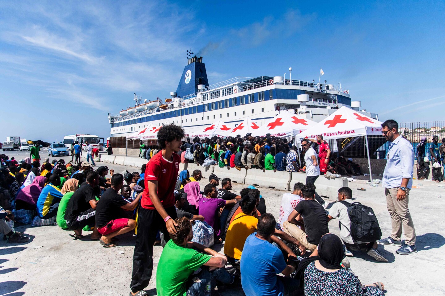 Centro de acogida de migrantes de la Cruz Roja en la isla de Lampedusa.