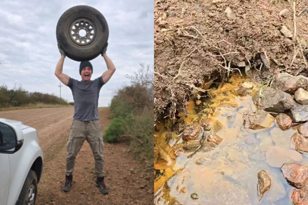 Sebastián Beltrame encontró oro en Minas de Corrales y sufrió un percance en la ruta.