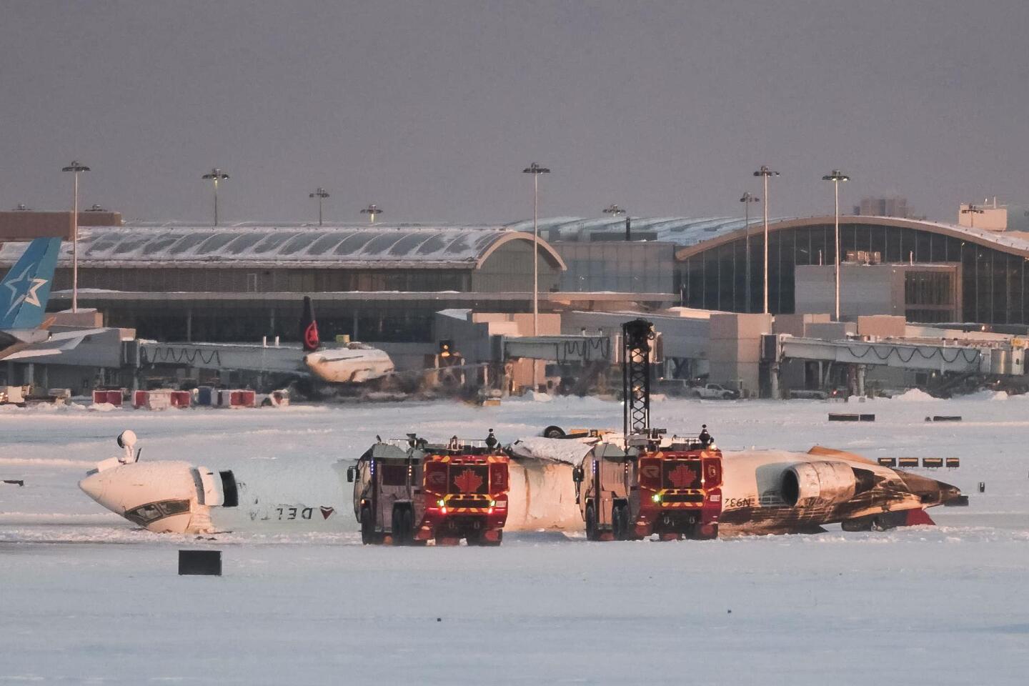 Avión de la aerolínea Delta accidentado en Canadá.