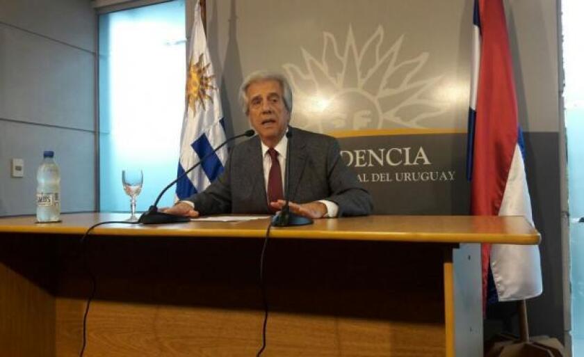 Tabaré Vázquez en conferencia de prensa. Foto: El País