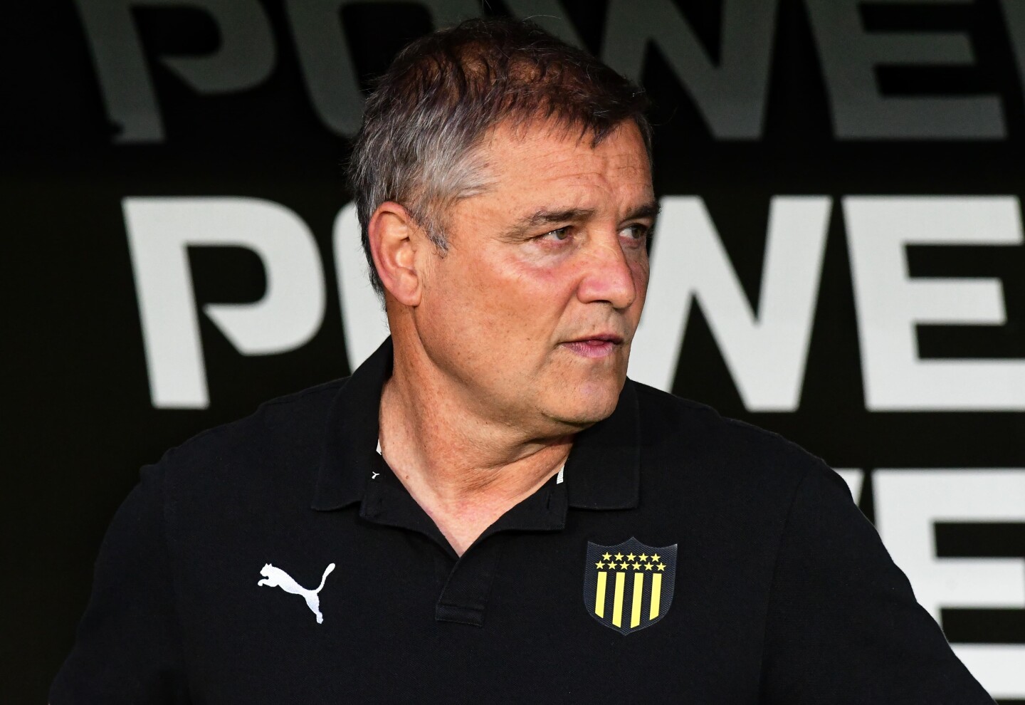 Diego Aguirre en el partido entre Peñarol y Deportivo Maldonado.