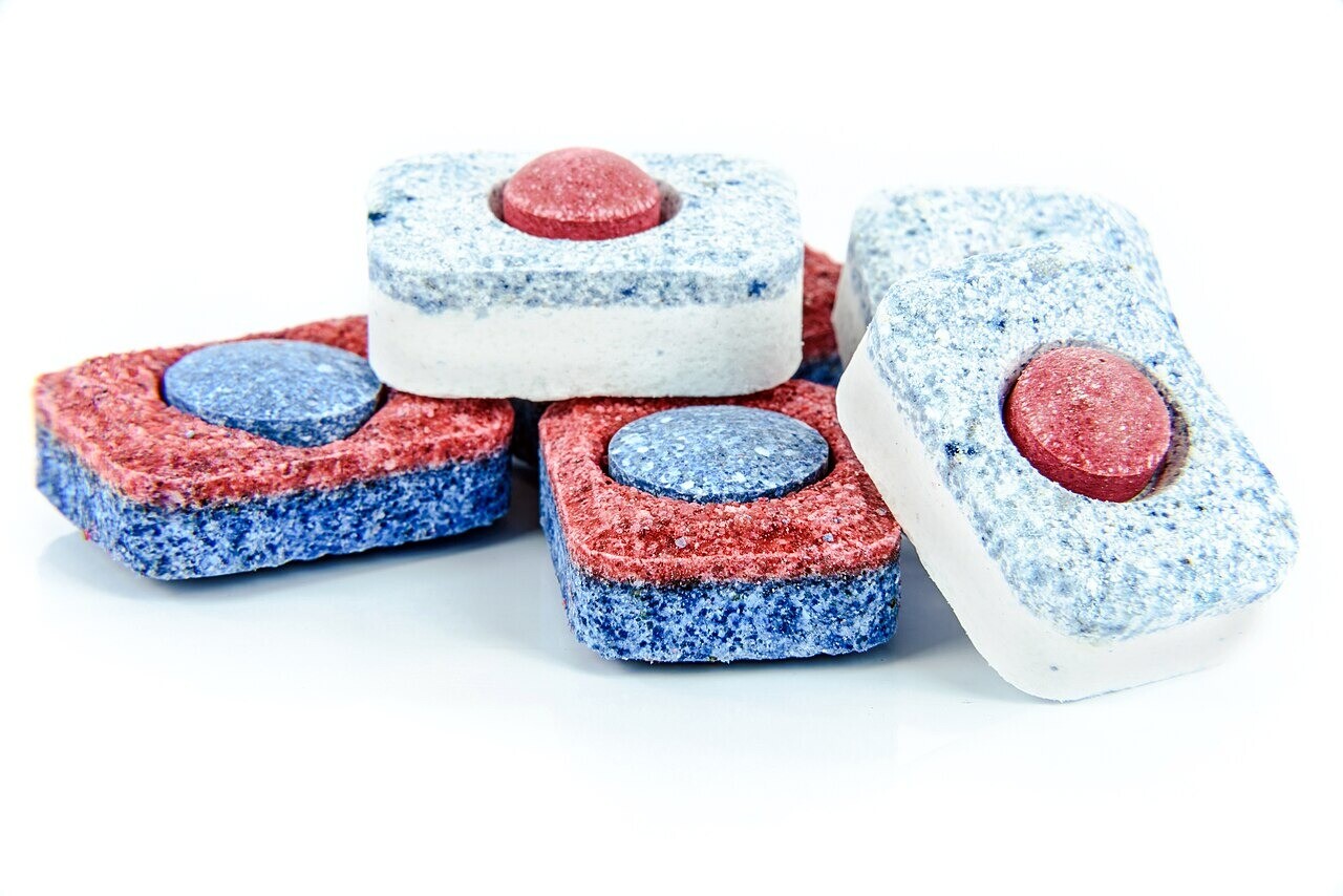 Pastillas de detergente para lavavajillas.