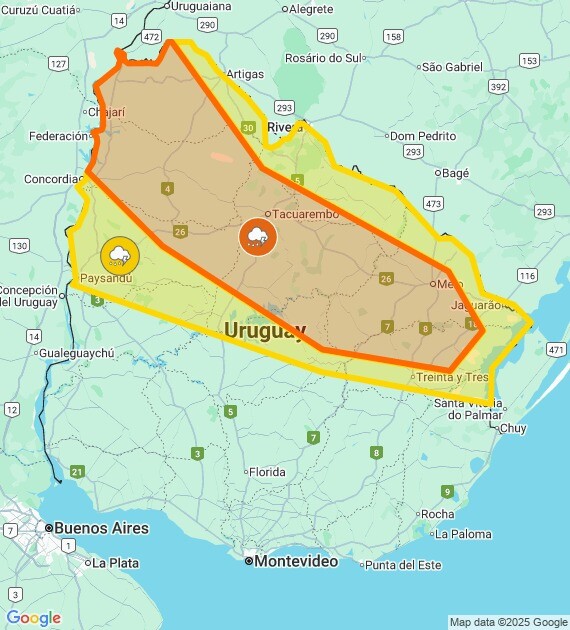 Alerta naranja y alerta amarilla