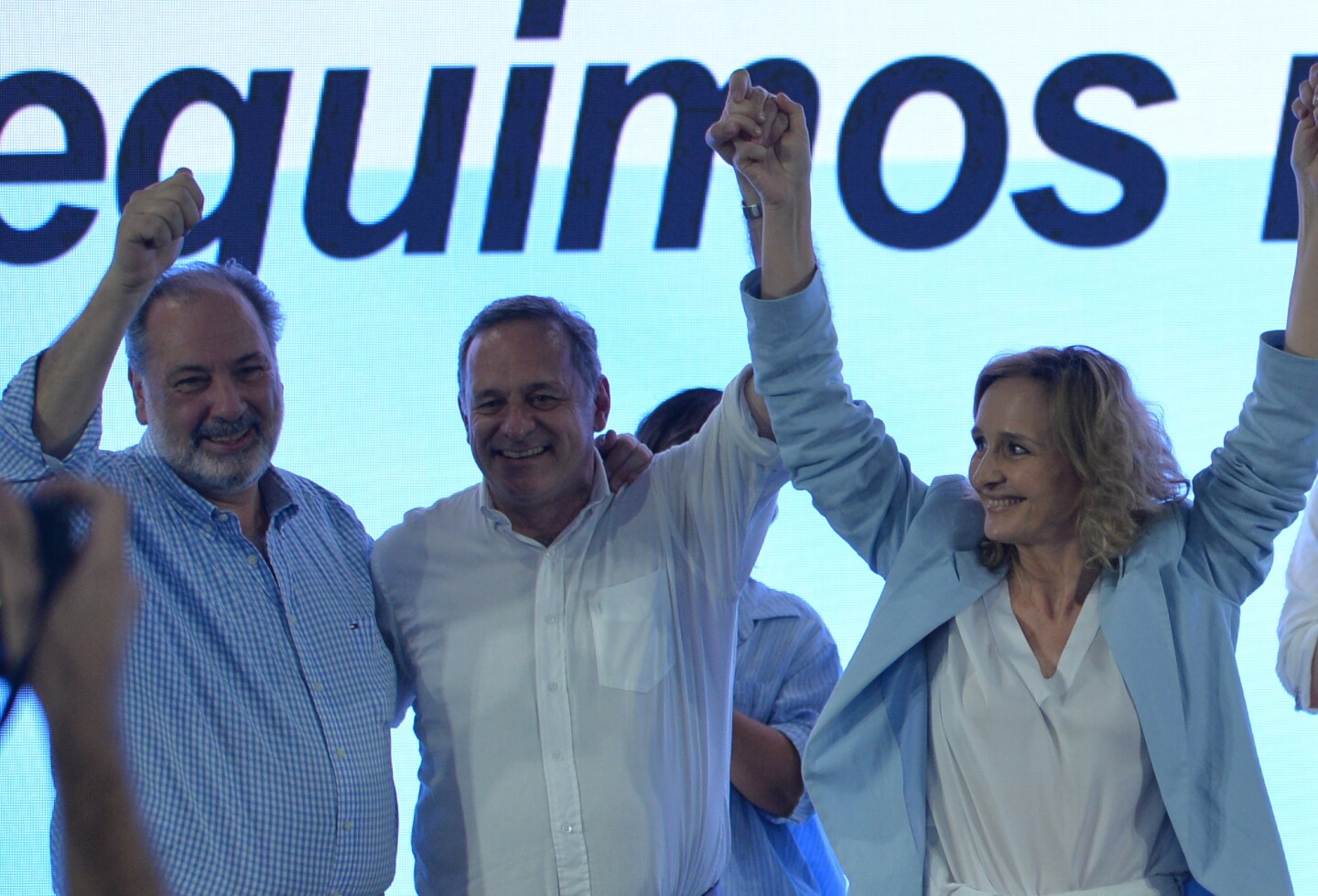 Jorge Gandini, Álvaro Delgado y Laura Raffo, precandidatos blancos.