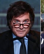 Javier Milei y la docente jubilada que dice haber sido su maestra.