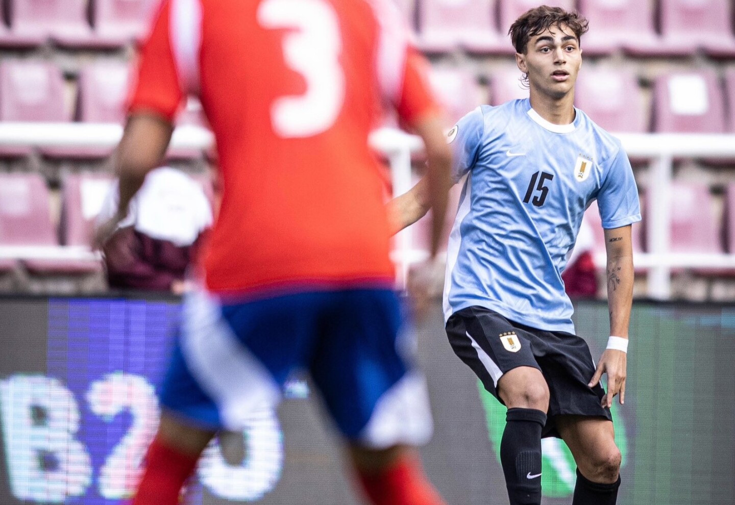 Alfonso Montero en el estreno de la Sub 20 en el Sudamericano de Chile.