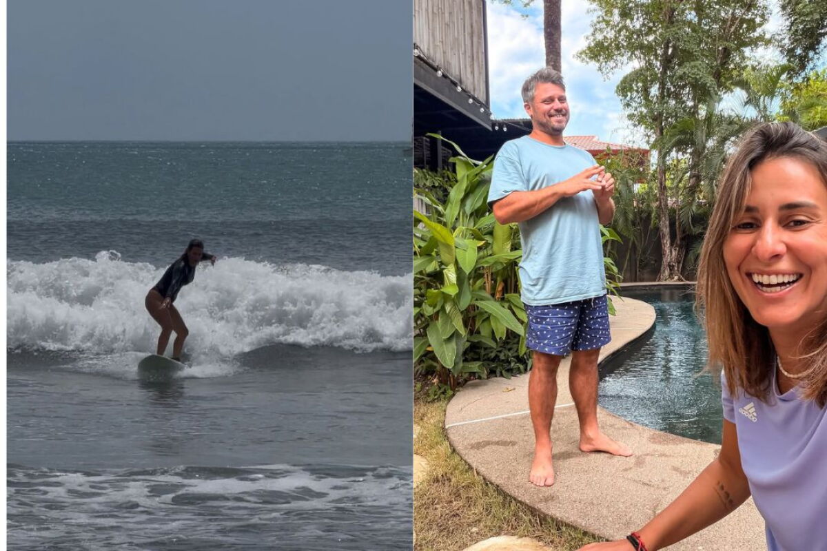Viviana Ruggiero y su novio Santiago en Costa Rica.