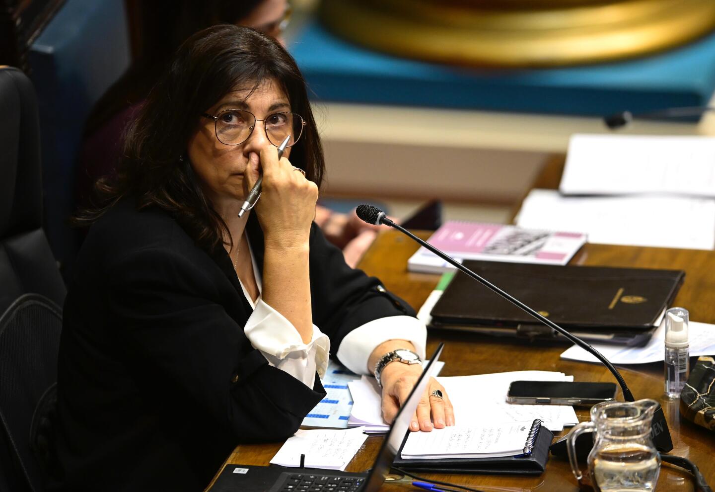 La senadora Blanca Rodríguez preside el Senado en la interpelación a Alfredo Fratti.