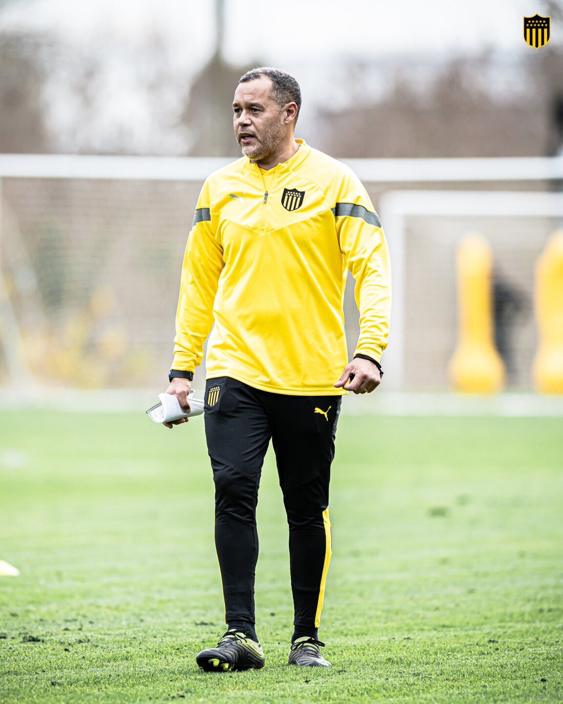 Darío Rodríguez en su primer día de trabajo en Los Aromos como técnico de Peñarol.