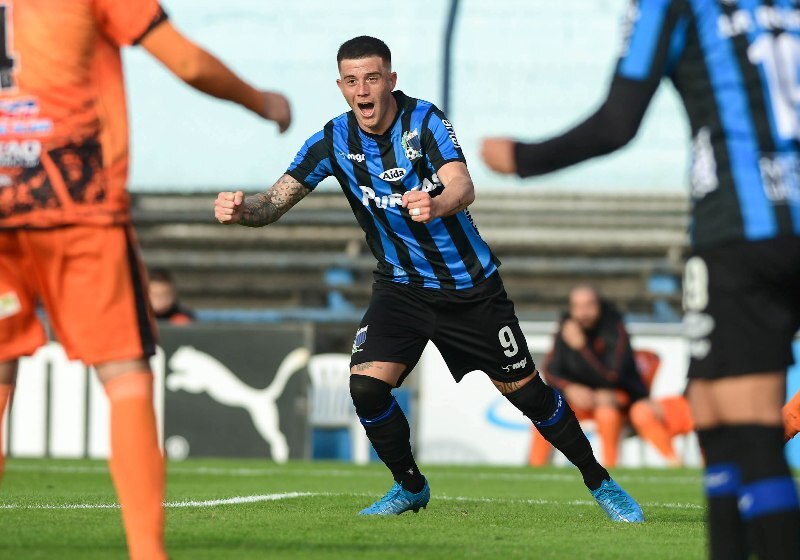 Juan Ignacio Ramírez celebra uno de los goles en el Liverpool-Sud América. Foto: Estefanía Leal.