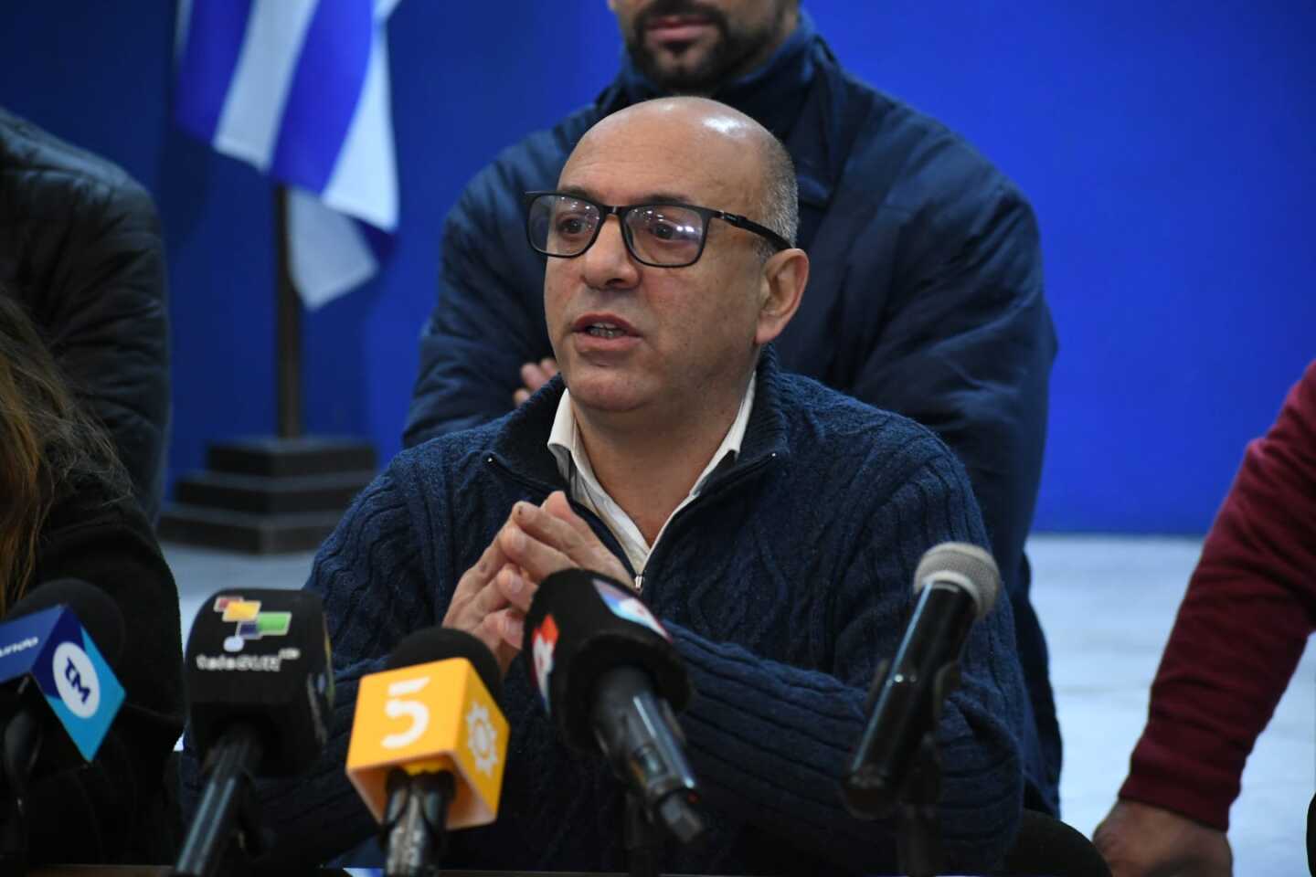 Marcelo Abdala, presidente del Pit-Cnt, en una conferencia por el plebiscito de la seguridad social.