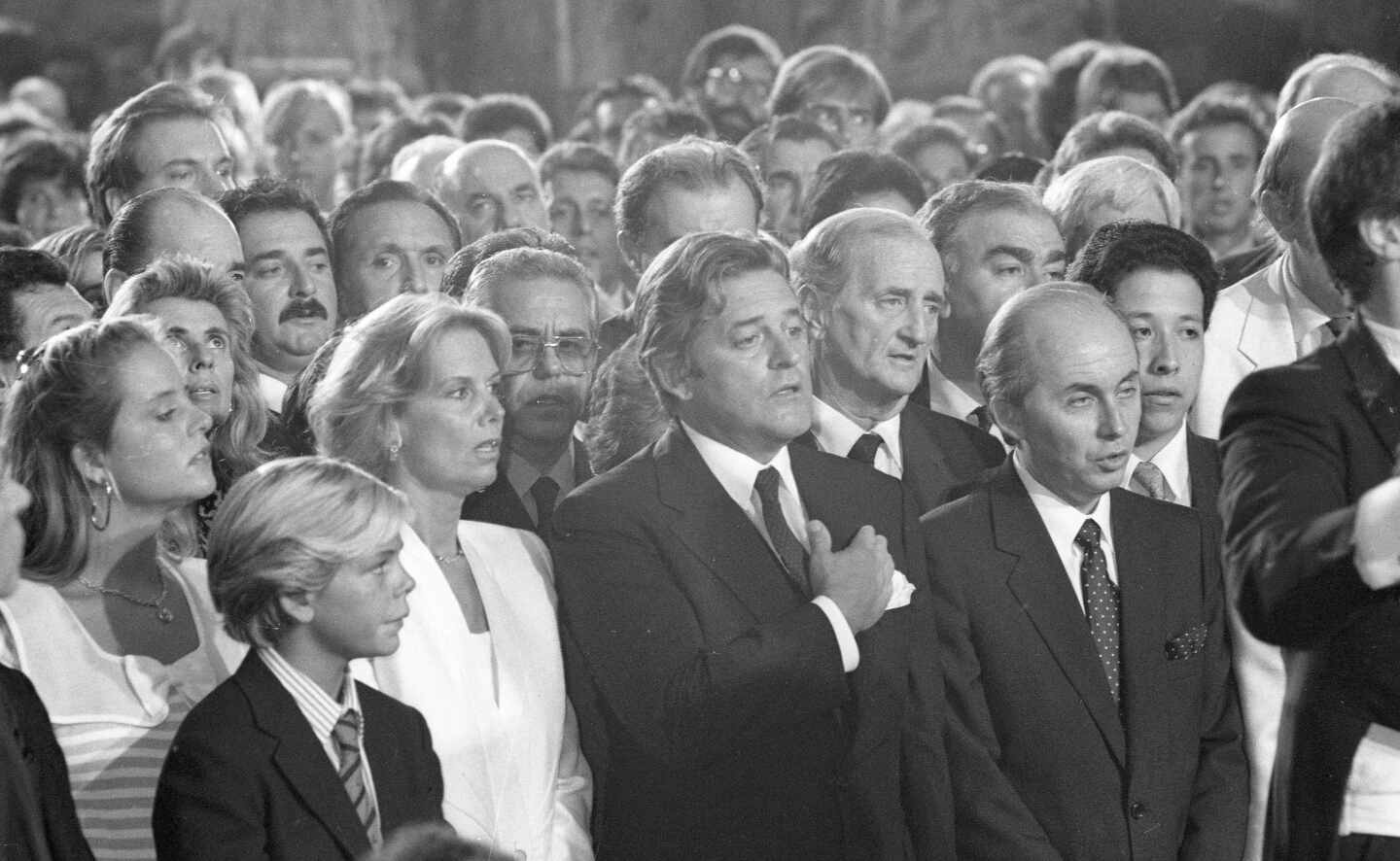 Julia Pou, Luis Alberto Lacalle y Gonzalo Aguirre.