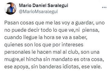 Tuit de Mario Saralegui