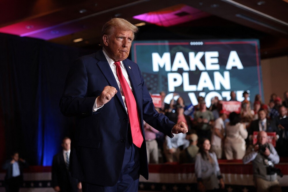 El candidato presidencial republicano en campaña en Carolina del Norte