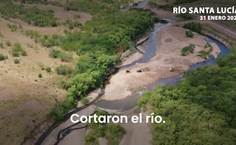 Denuncia de la IMC sobre desvíos en el curso del río Santa Lucía