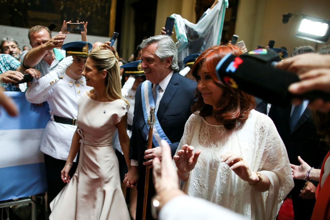 Fabiola Yanez, Alberto Fernández y Cristina Fernández de Kirchner. Foto: Reuters.