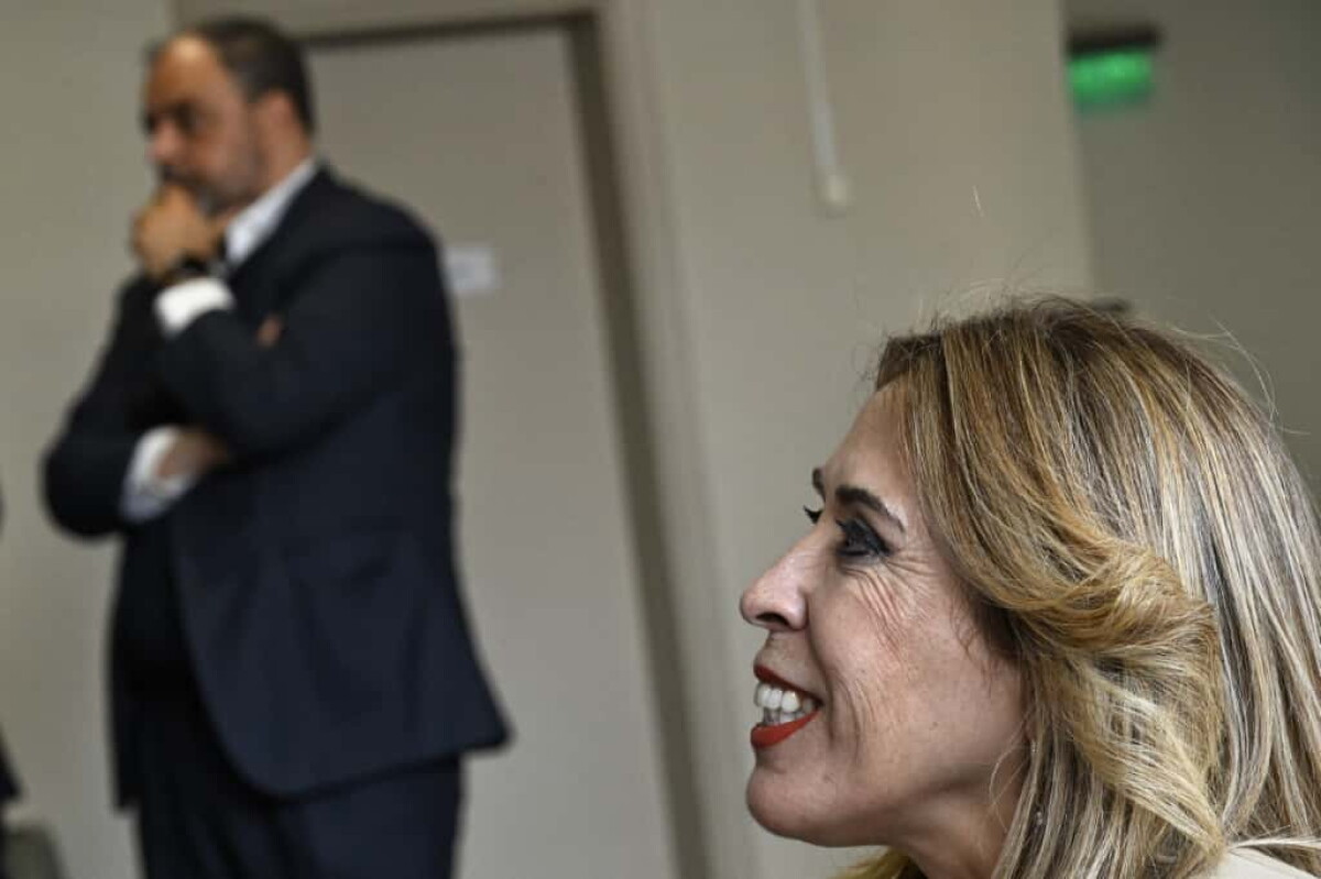 Fiscal Sandra Fleitas y el ex senador Charles Carrera.