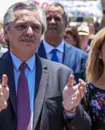 Alberto Fernández y Fabiola Yanez. Foto: AFP.