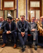 Álvaro Delgado, Andrés Ojeda, Yamandú Orsi, Guido Manini Ríos, Pablo Mieres, Mónica Bottero y Lorena Quintana