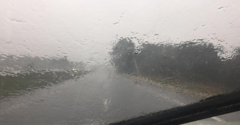 Lluvias en la ruta