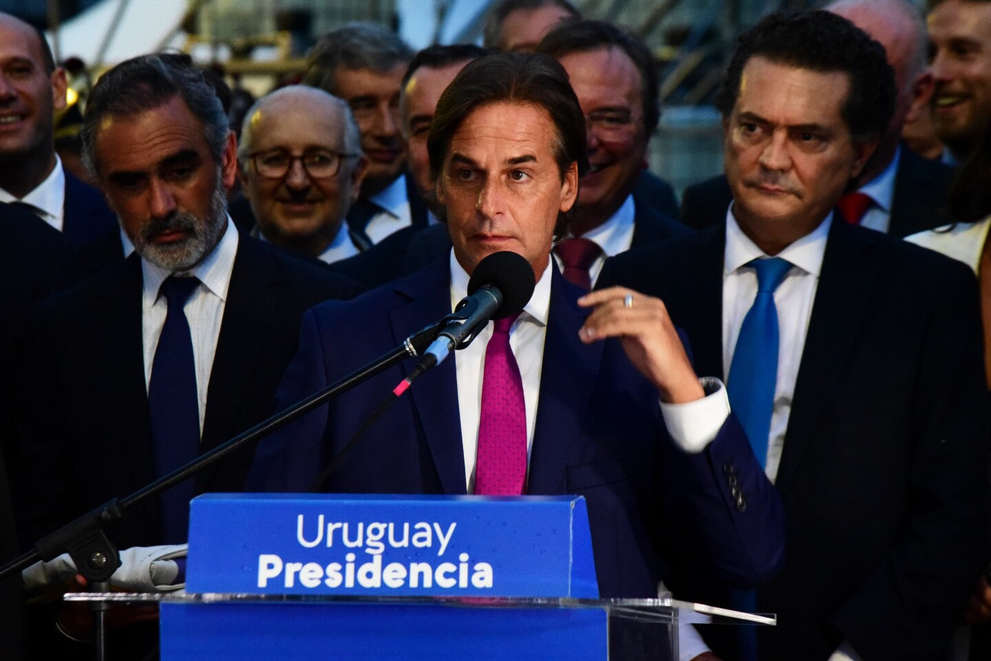 Luis Lacalle Pou en su último discurso como presidente.
