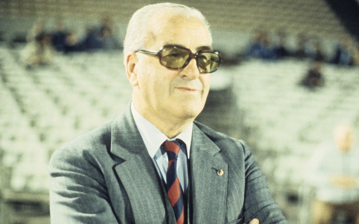 Roque Máspoli como entrenador de Peñarol.