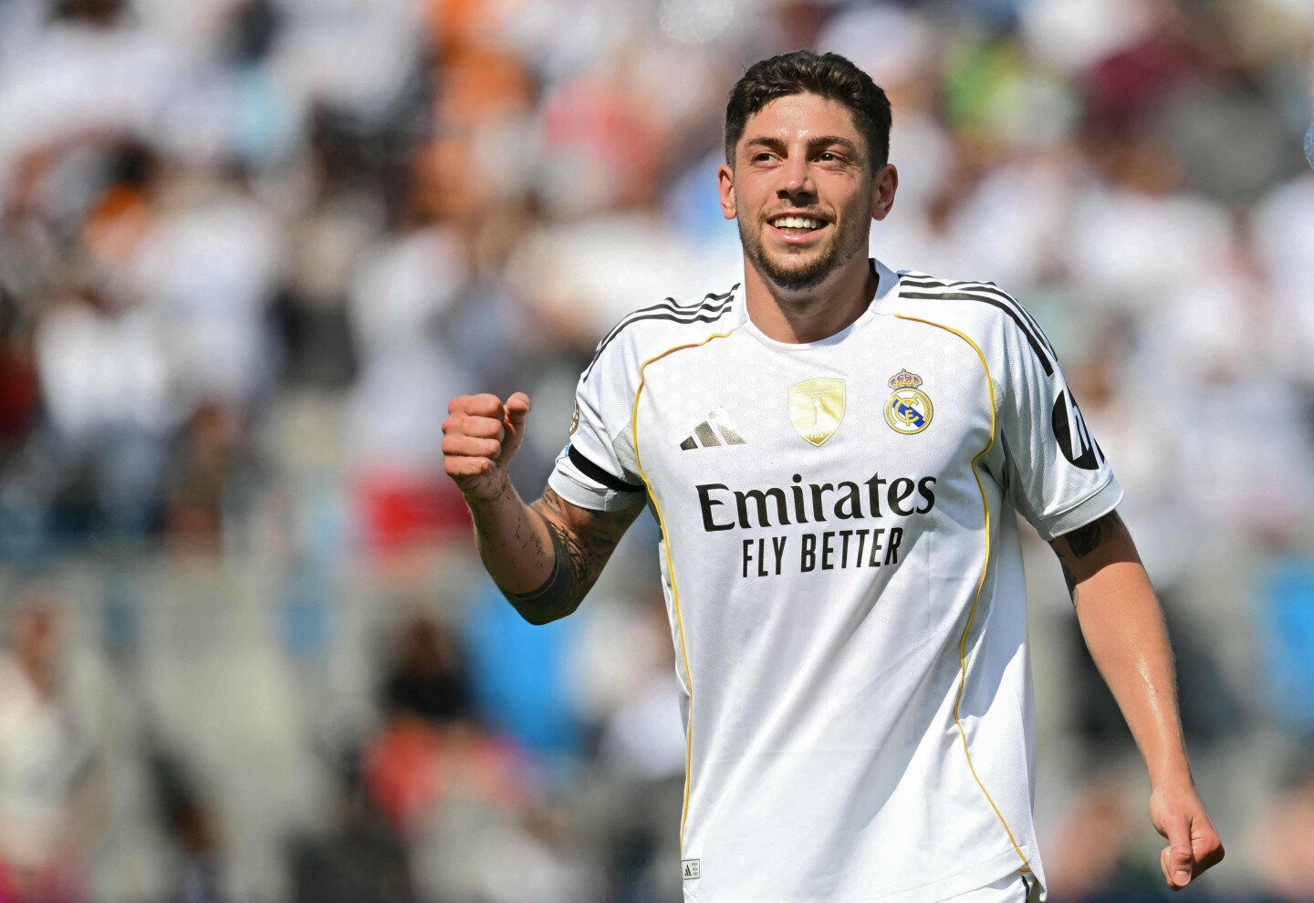 Federico Valverde jugando para el Real Madrid en el Mundial de Clubes.